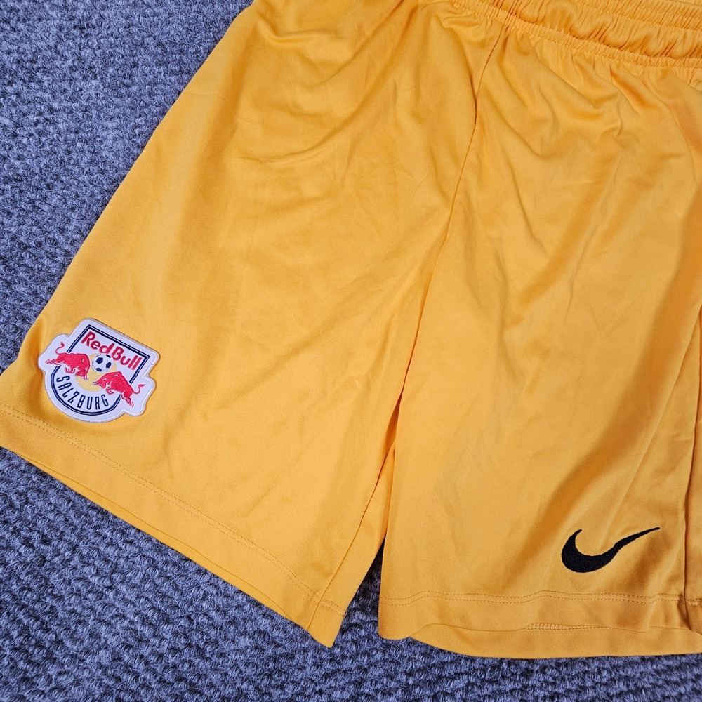 Nike Red Bull Salzburg Soccer Shorts Mens Medium Yellow Dri-FIT Training FC